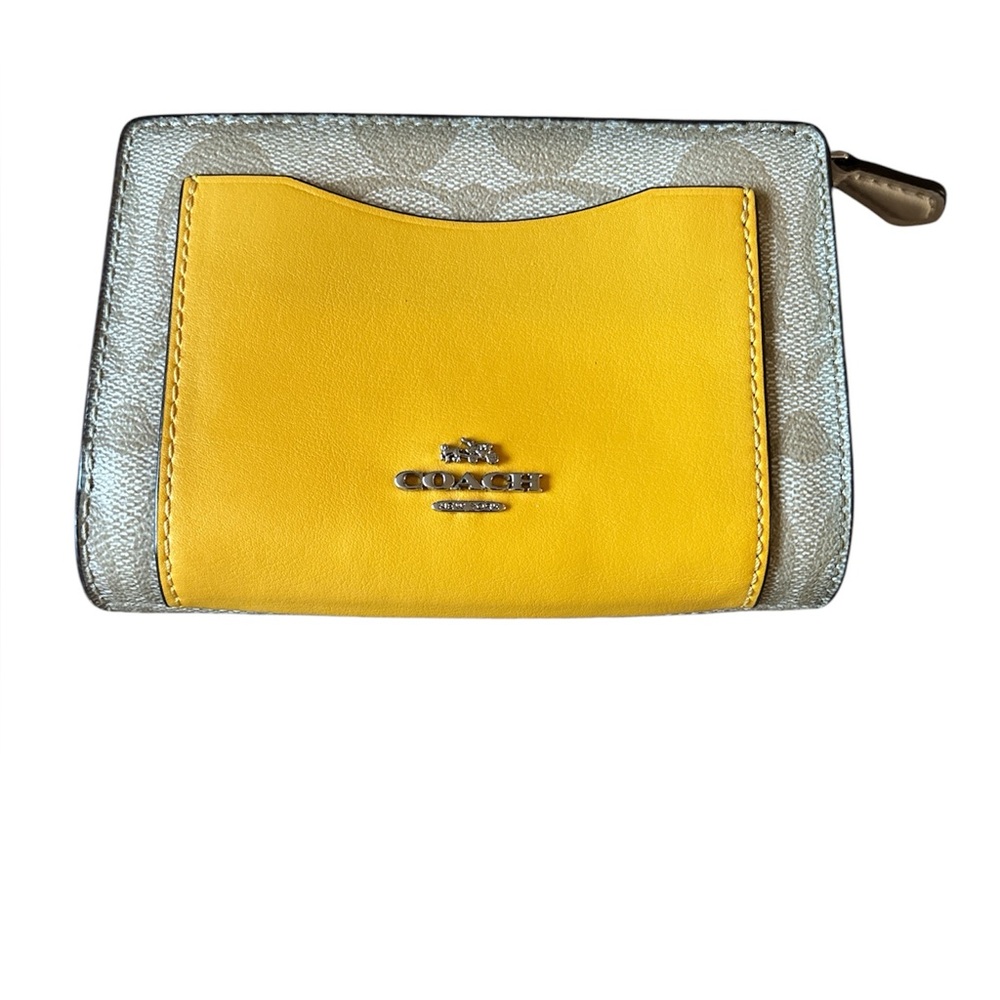 Coach Yellow and Tan Women's Signature C Wallet